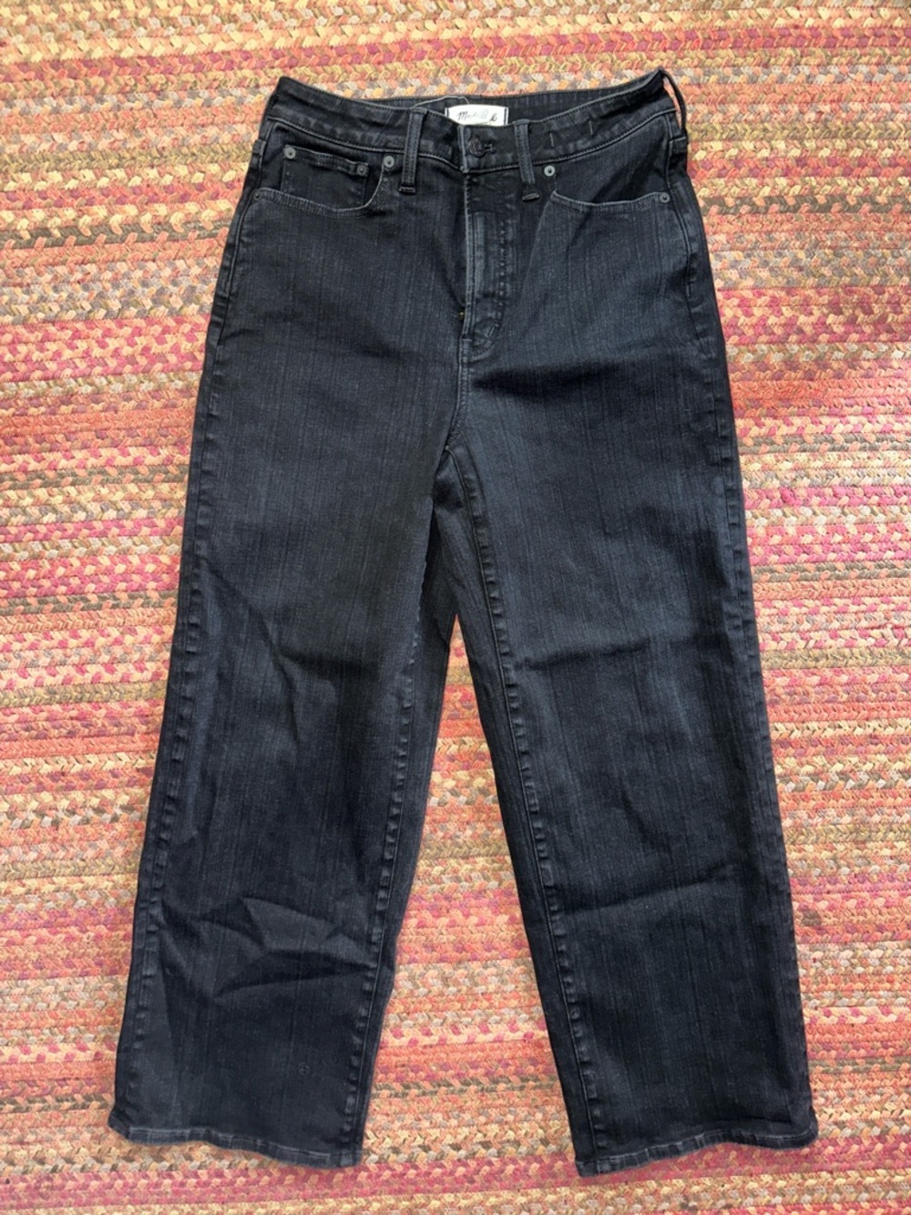 MADEWELL BLACK CURVY PERFECT VINTAGE WIDE LEG JEANS